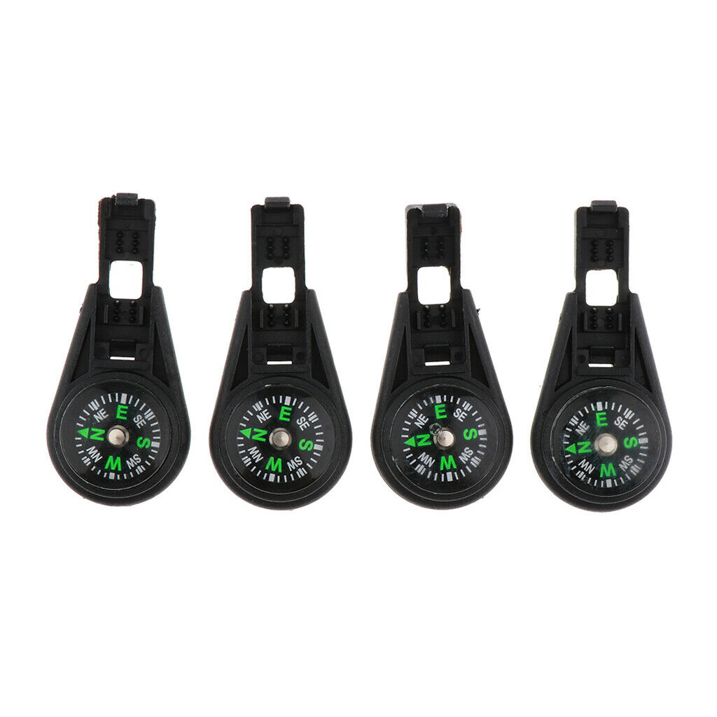 4 Pieces / Pack Zipper Survival Compass Cord Rope End Locks Explorer Buckles