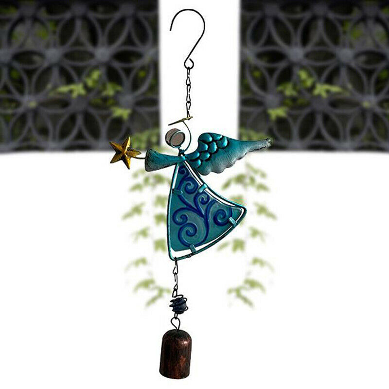 Wind Chimes Wind-Bell Angel Glass Iron Pendant For Porch Bedroom Home DecorFCA