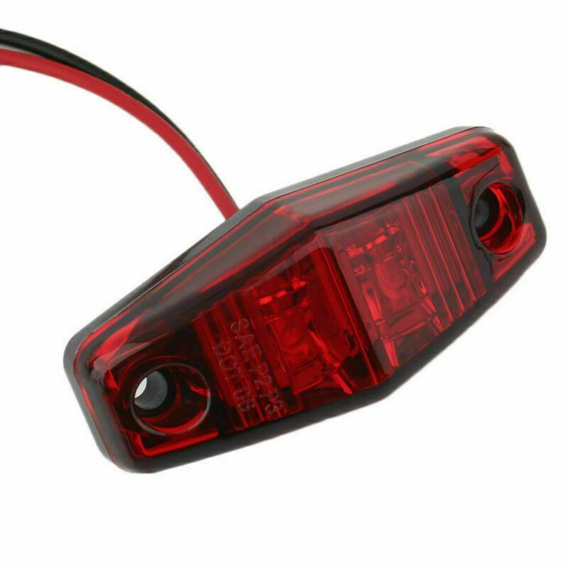 10x Red Amber LED 2.5â€ Side Marker Lights Truck Trailer Camper RV Waterproof 12V