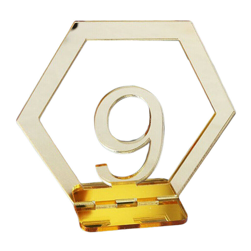 Table Numbers with Base Table Decor for Birthday Charity Ball Golden 9