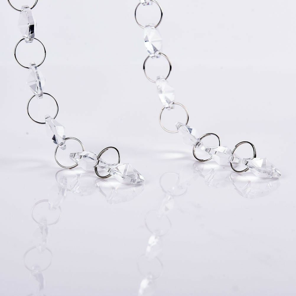 1M Clear Glass Crystal Bead Garland Chandelier Hanging DIY Wedding Light E B SJ