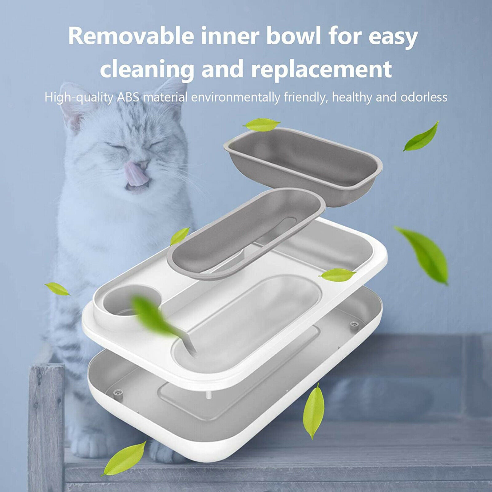 Pets Puppy Water Dispenser Bowl Detachable Drinking Waterer Feeder Dish 1.5L