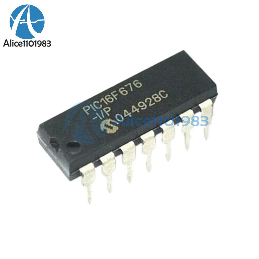 PIC16F676-I/P PIC16F676 16F676 IC MCU FLASH 1K W/AD 14-DIP NEW