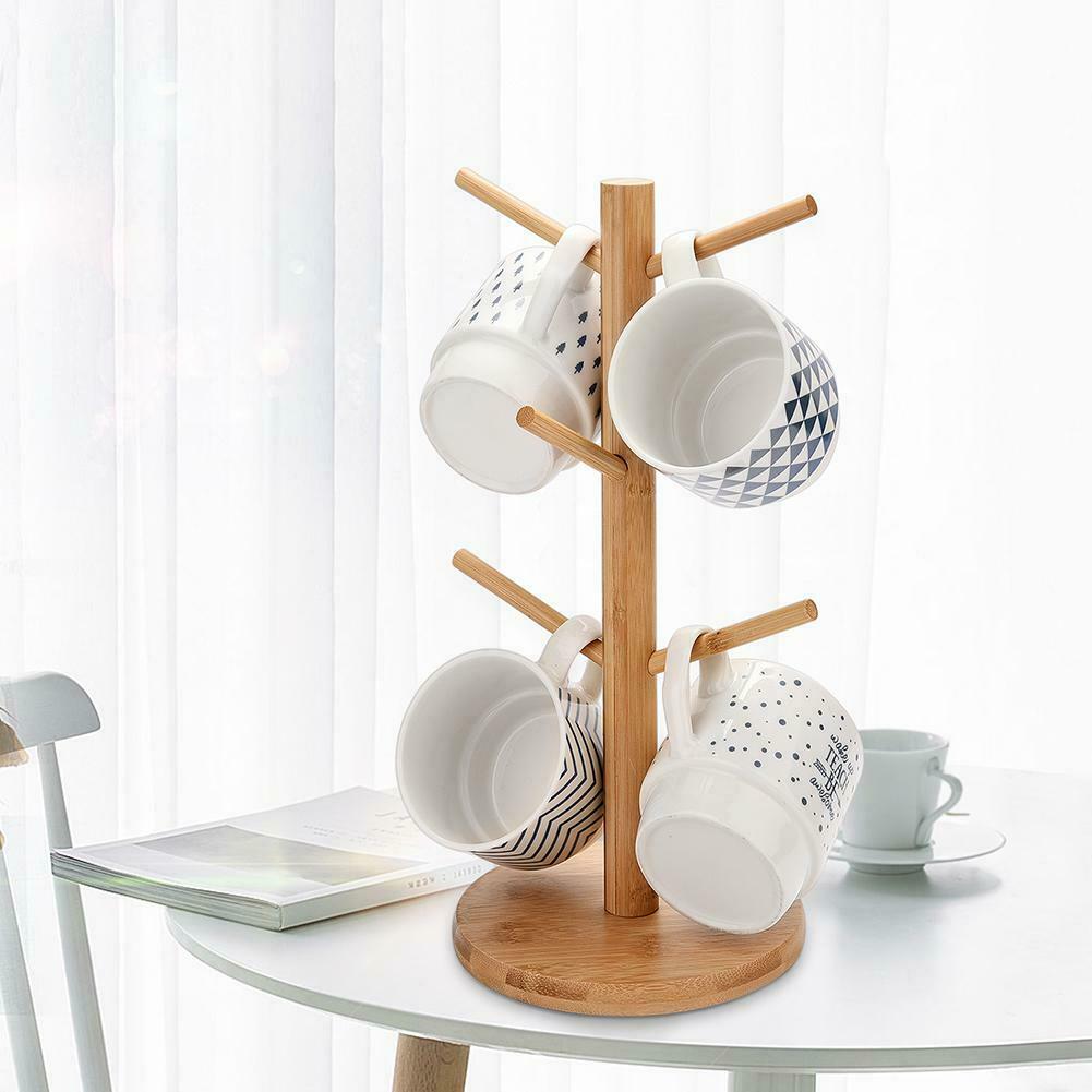 Wood Necklace Display Rack Jewelry Hanger Bracelet Household Cup Organizer @