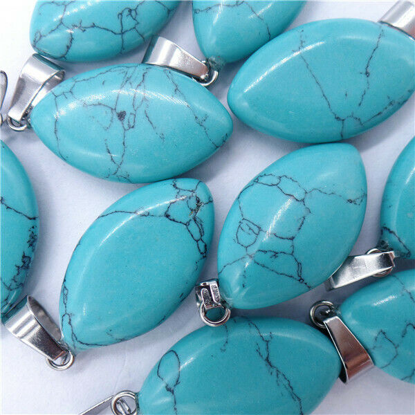100Pcs 23x15x6mm Wholesale Green Turquoise Marquise Pendant Bead HH8184