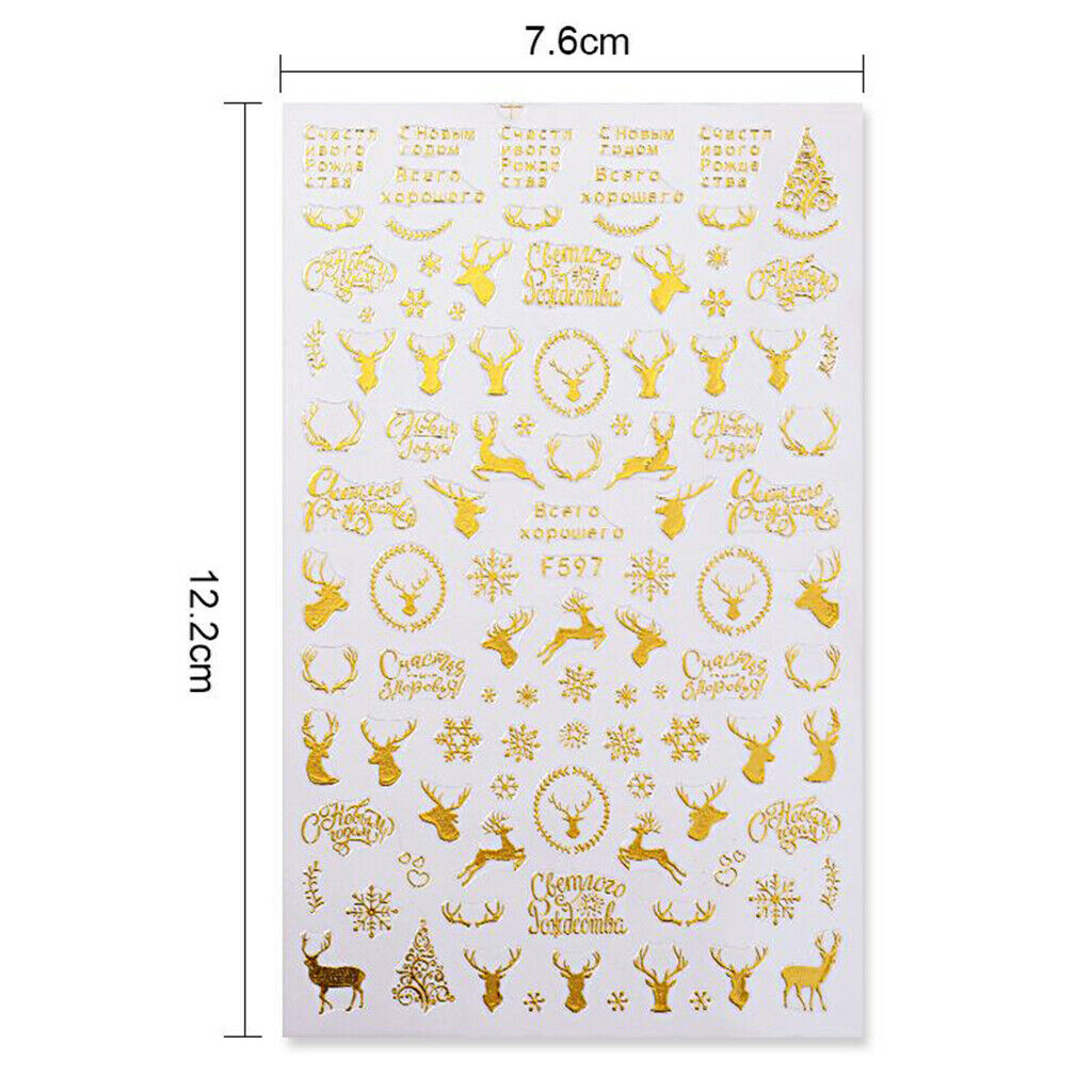 1 Sheet of Christmas Nail Art Stickers DIY Nail Decals for Women - Snowmen