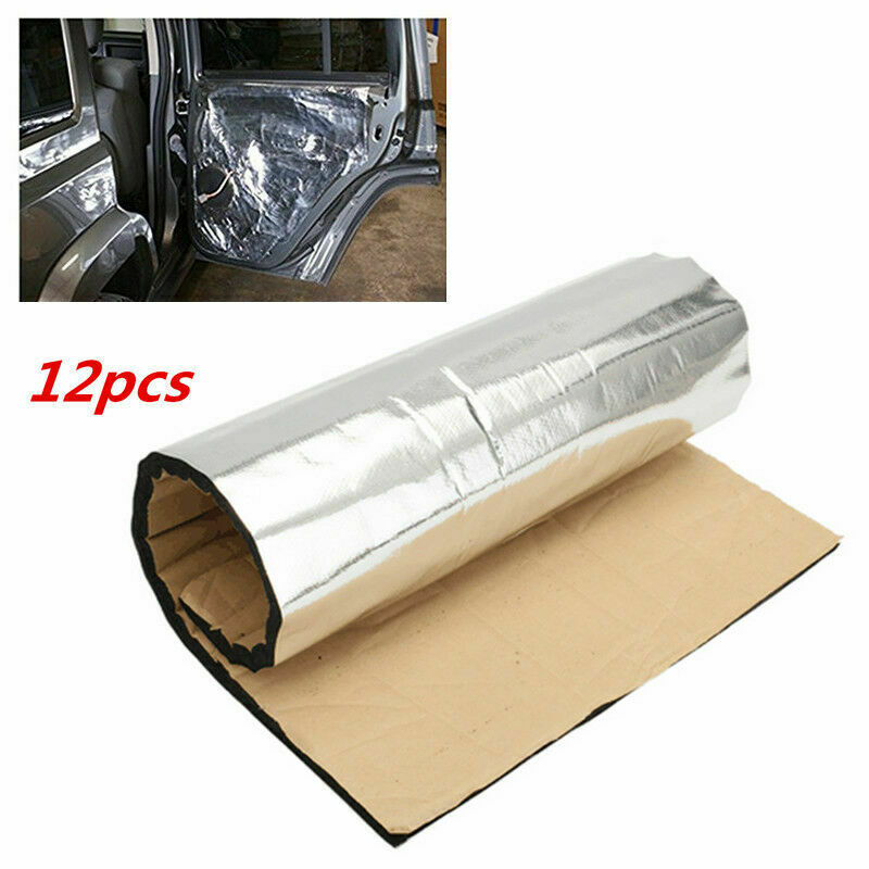 12pcs 5mm Firewall Sound Deadener Heat Insulation Deadening Material Mat 50x30cm