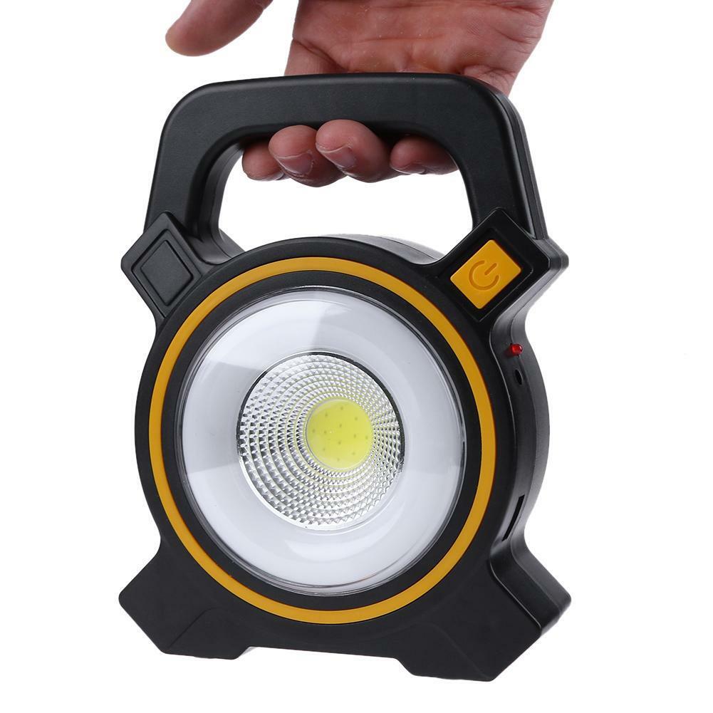 Portable Solar Charge COB LED Work Light Flood Truck Boat Bar Camping Tent Lamp