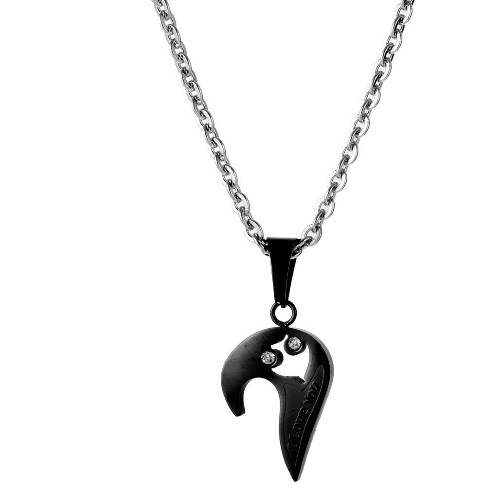 Steel Couple Lovers Necklace I Love you Heart Shape Pendant Valentine's Gift