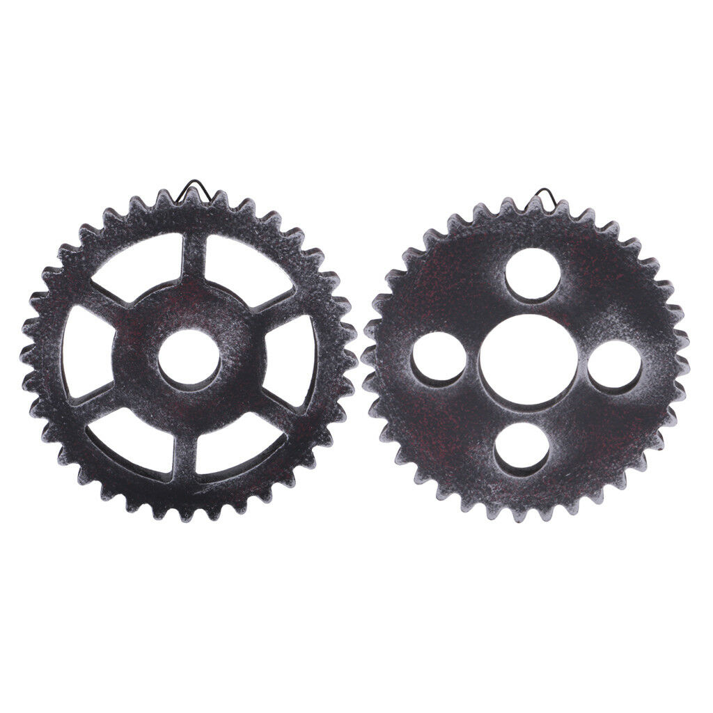2X Rustic Industrial Wooden Wall Hanging Gear Home Bar Art Decor 12cm Type1