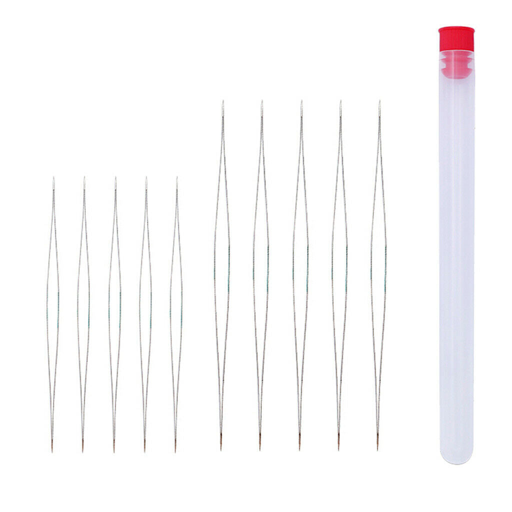 2 Sizes Big Eye Beading Needle with Storage Case DIY Craft Needle 115mm&76mm