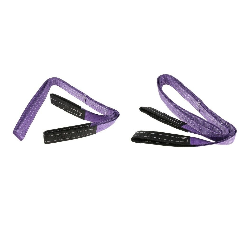 2x 2 Meter/ 6.6ft x 1000kg Double-layer heavy duty Tow Strap Rope Lifting Towing