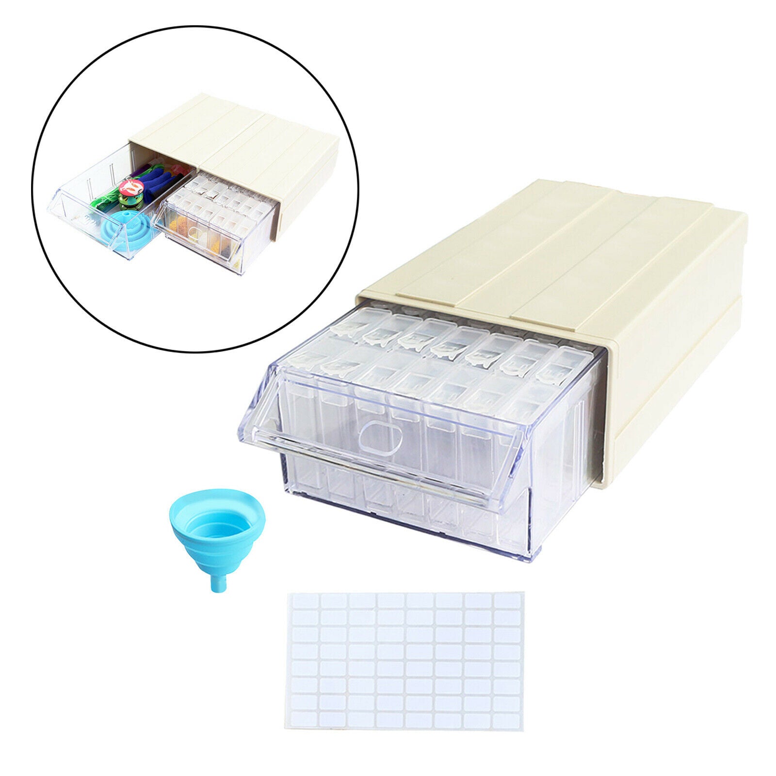 Portable Durable 35 Grids 5D Diamond Embroidery Storage Box Organizer Case