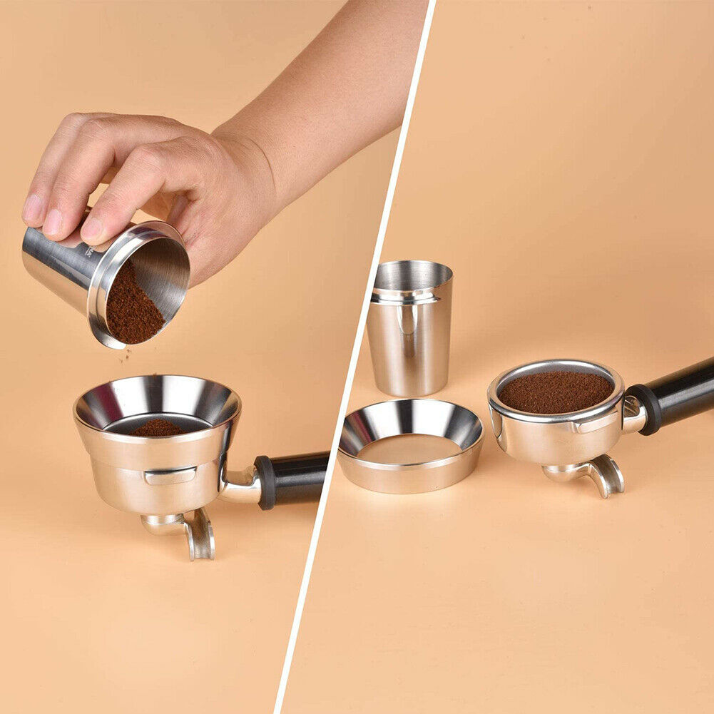 58mm Stainless Steel Italian Ring Coffee Powder Dosing Funnel Espresso Bowl US