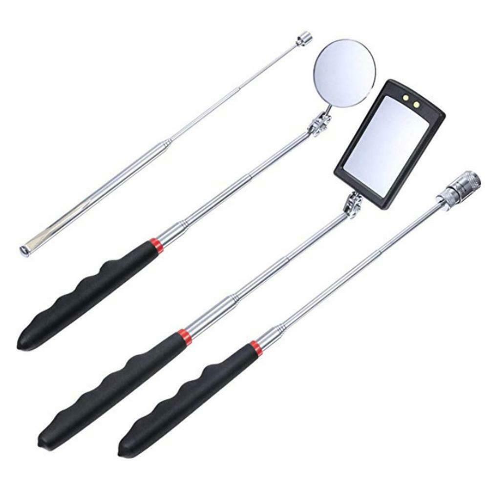 4pcs Adjustable Car Angle View Pen Automotive Telescopic Inspection Mirrors @