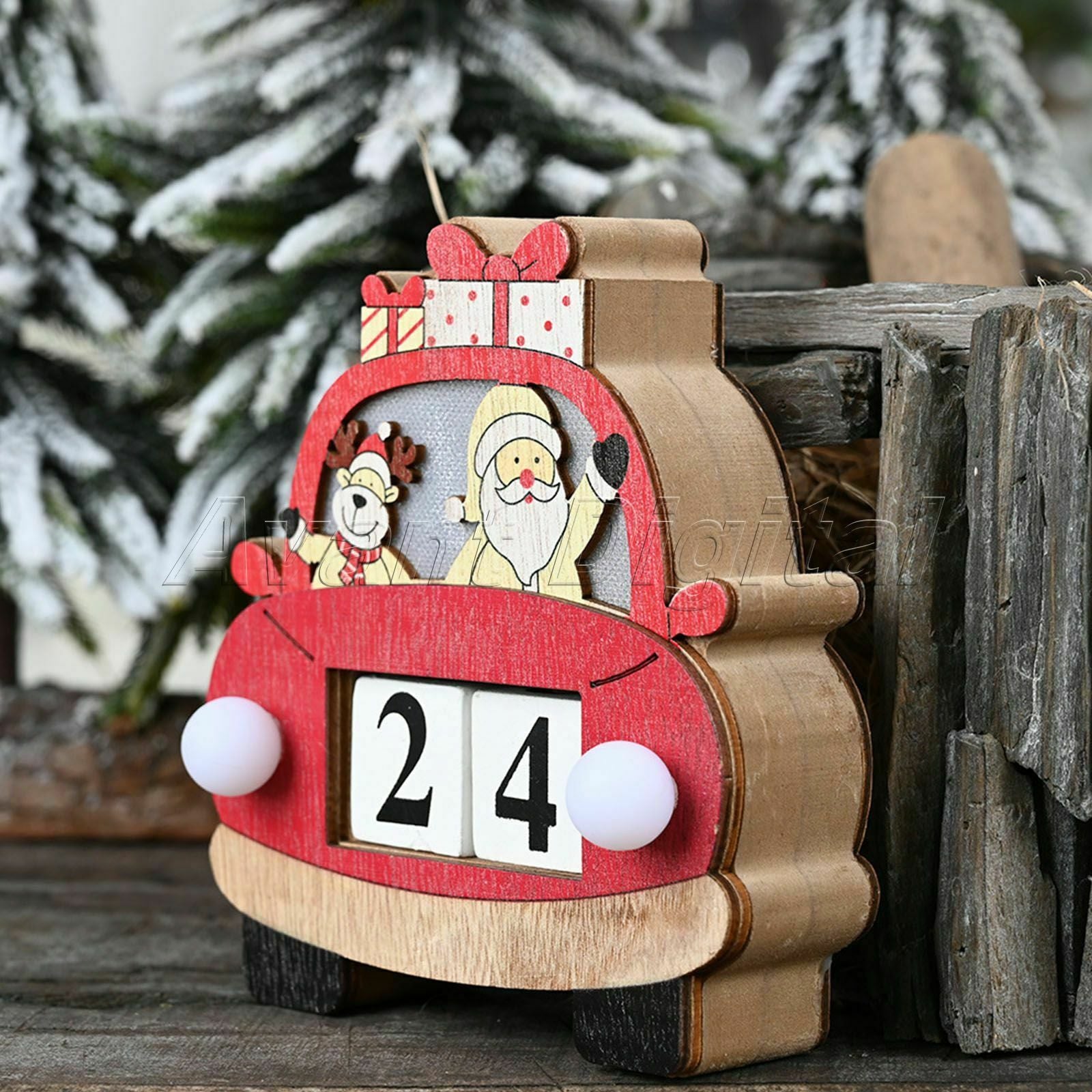 Christmas Advent Calendar Car Hanging Xmas Pocket Countdown Decoration Gift HQ