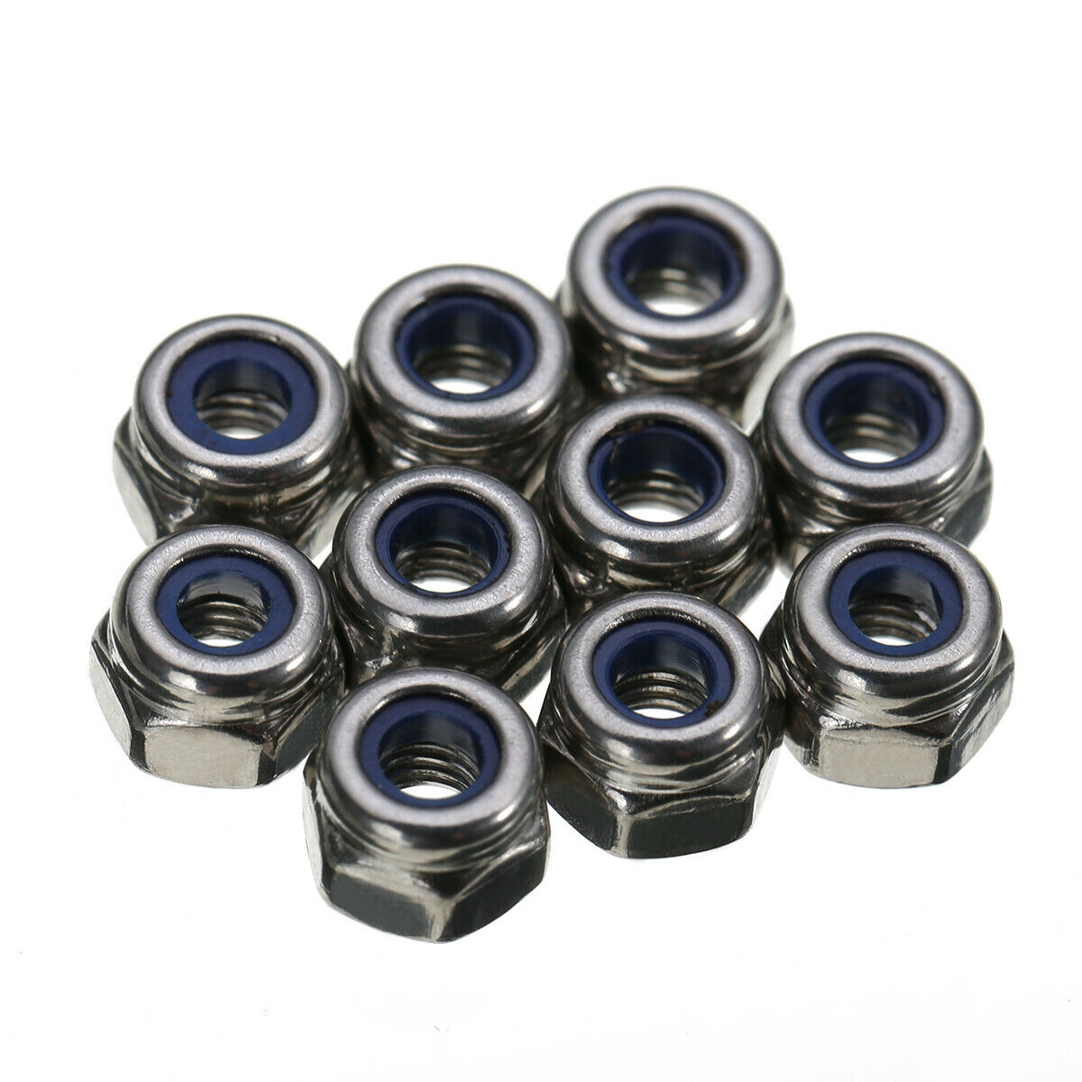 Stainless Steel Nylon Insert Hex Lock Nut - M3 100pcs