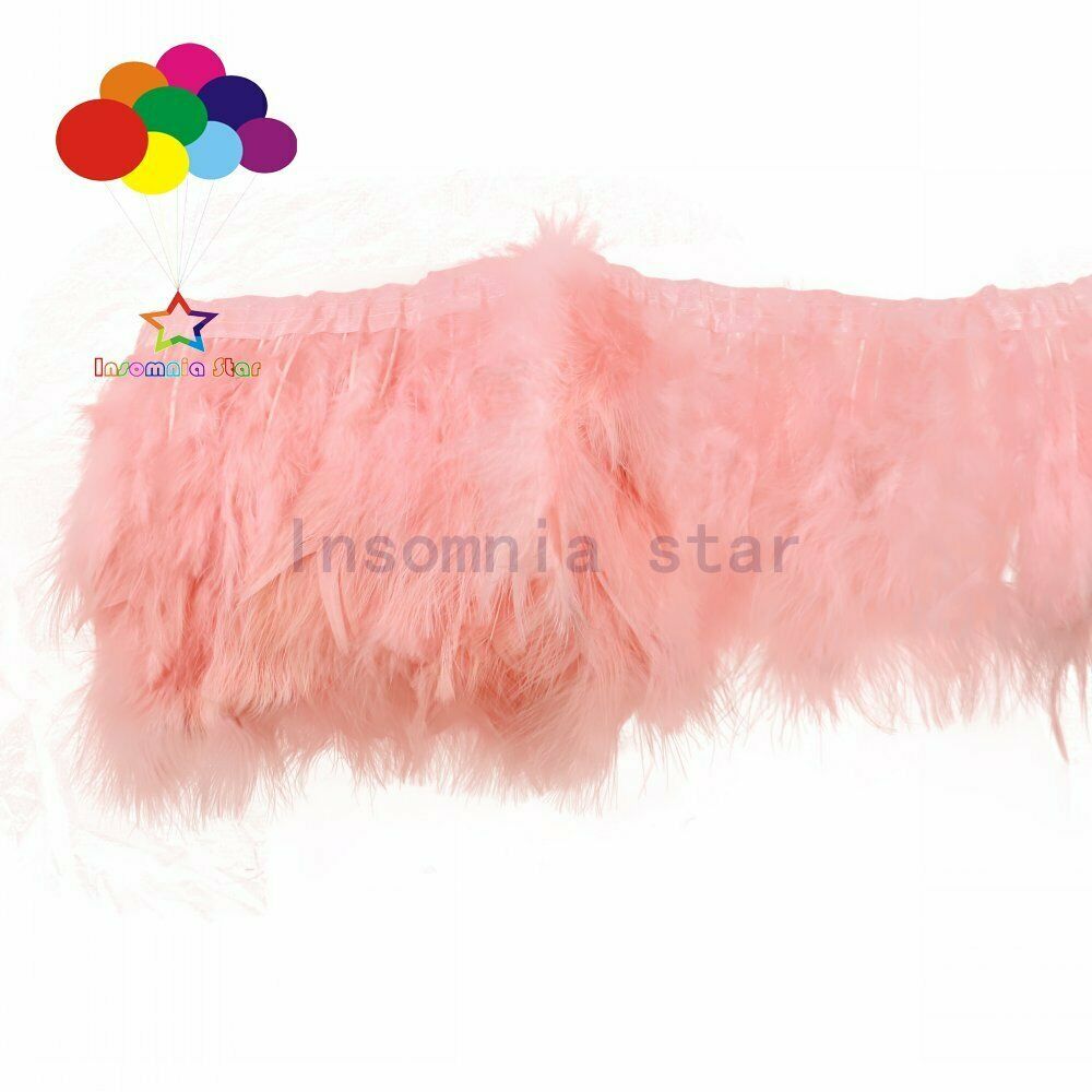 light watermelon red 2 Meters Fluffy Turkish Marabou Feather Ribbon Lace Trim