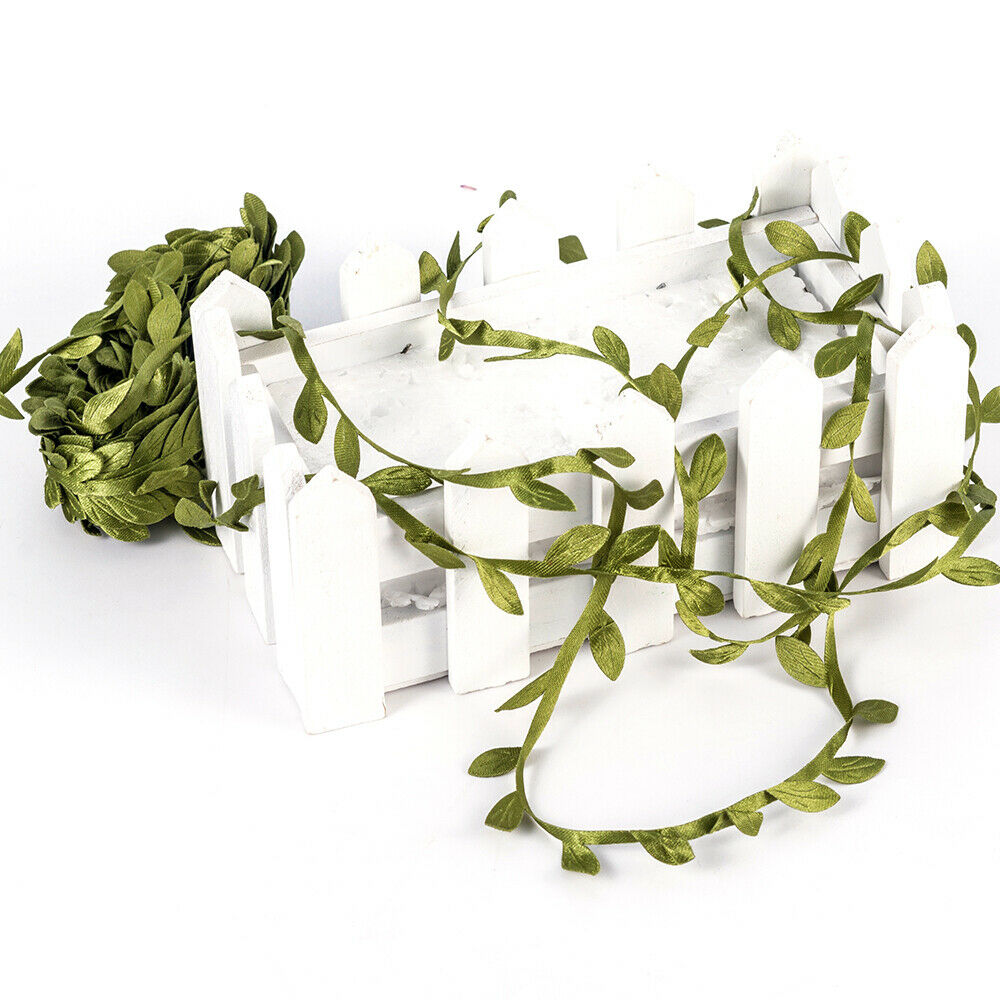 10M DIY Garland Green Leaf Wire Vine Rattan Artificial Flower For Diy Wreath