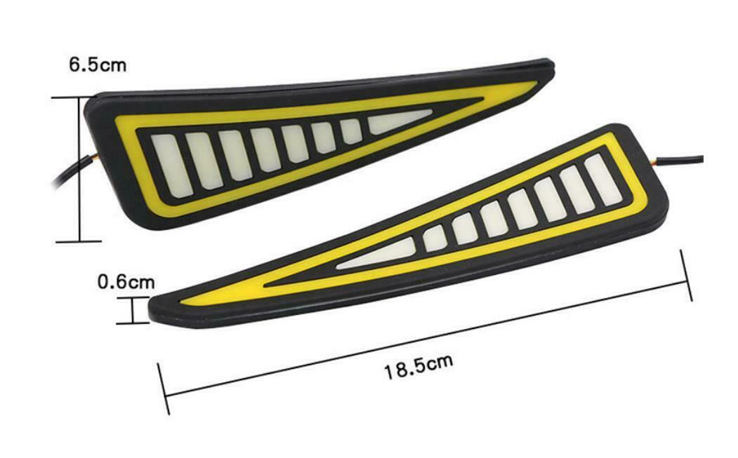 1Set Car Universal DRL LED Daytime Running Light Driving Turn Signal White/Amber