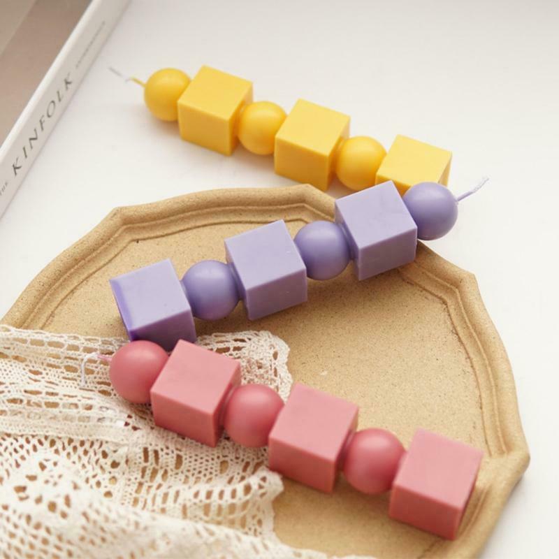 Plastic Candle Mold Geometric Cylinder Candle Making Molds DIY Handmade Beeswax