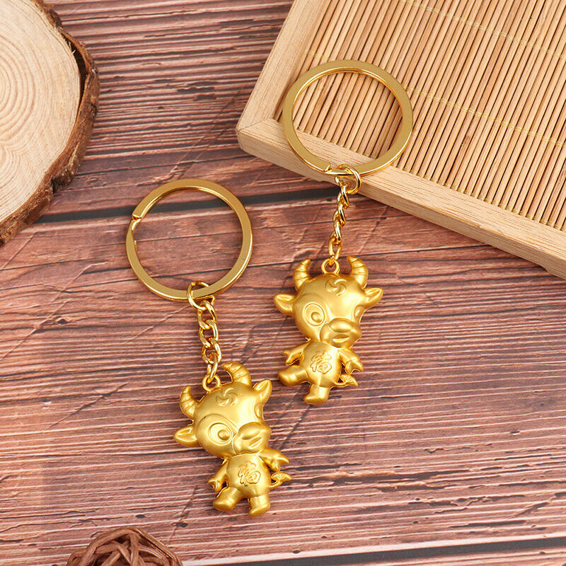 1PC Ox Year Lucky Key Ring Pendant Lucky Bull Keychain Gift Pendant SouvenirBDA