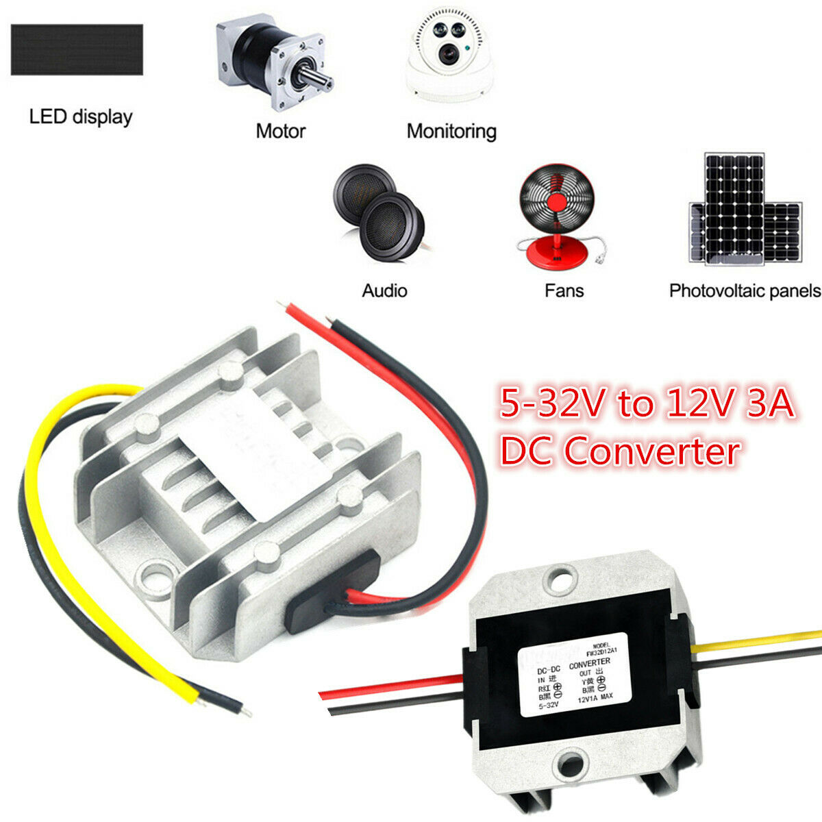 Non-isolated Voltage Regulator Module For DC 12V Car CCTV Camera Radio Audio
