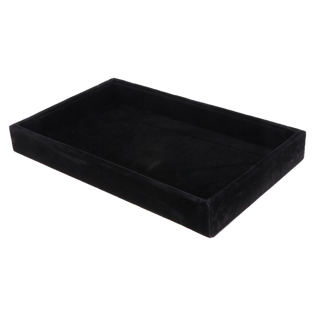 Necklace Bracelet Display Tray Case Organizer for Jewelry Display - Grey - Black