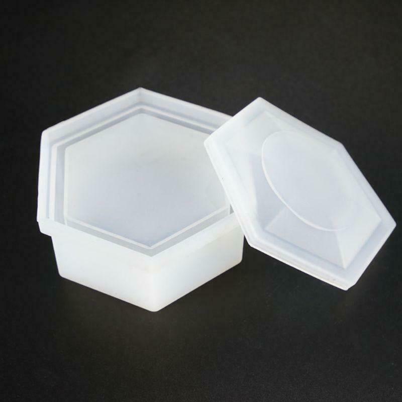 DIY Hexagon Storage Box Mold Crystal Epoxy Plum-shaped Silicone Mould