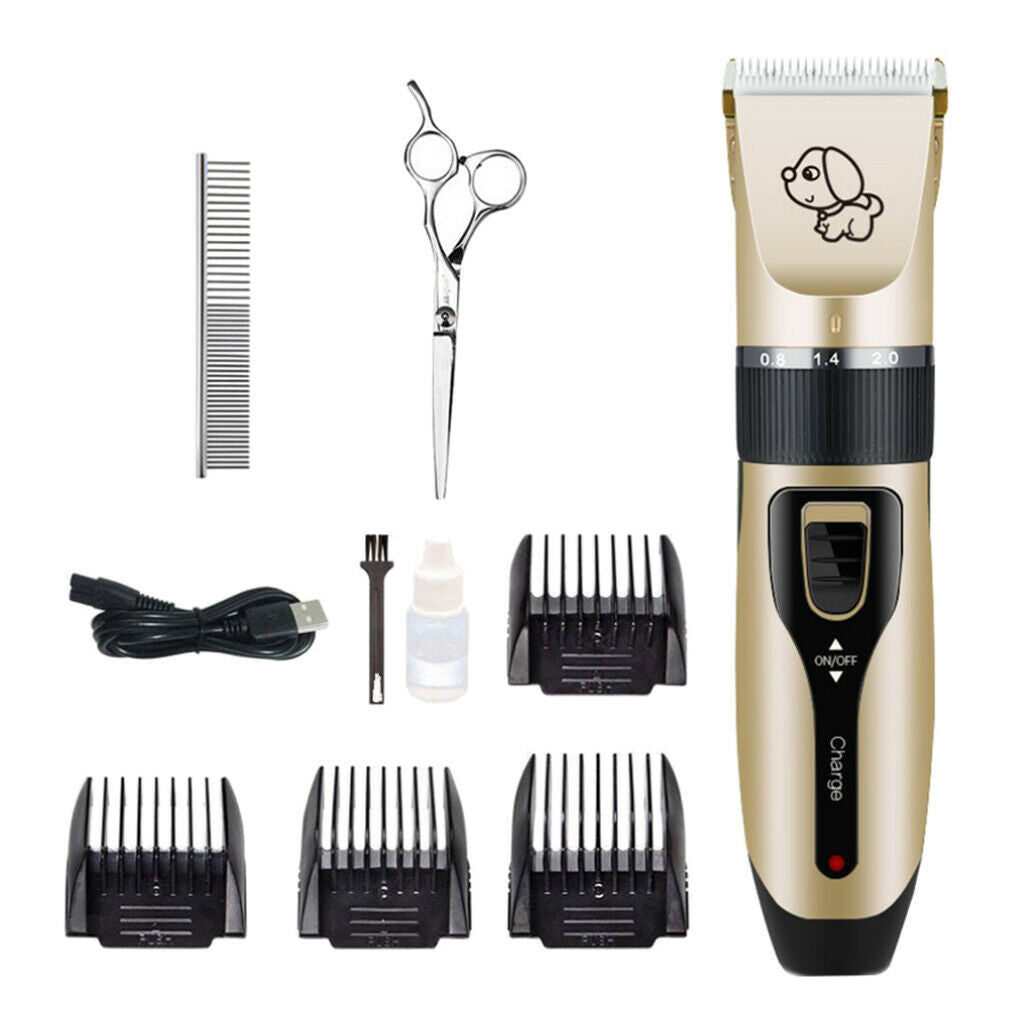 Dog Hair Trimmer Kit With Guide Combs Pet Hair Electric Shaver  Tool