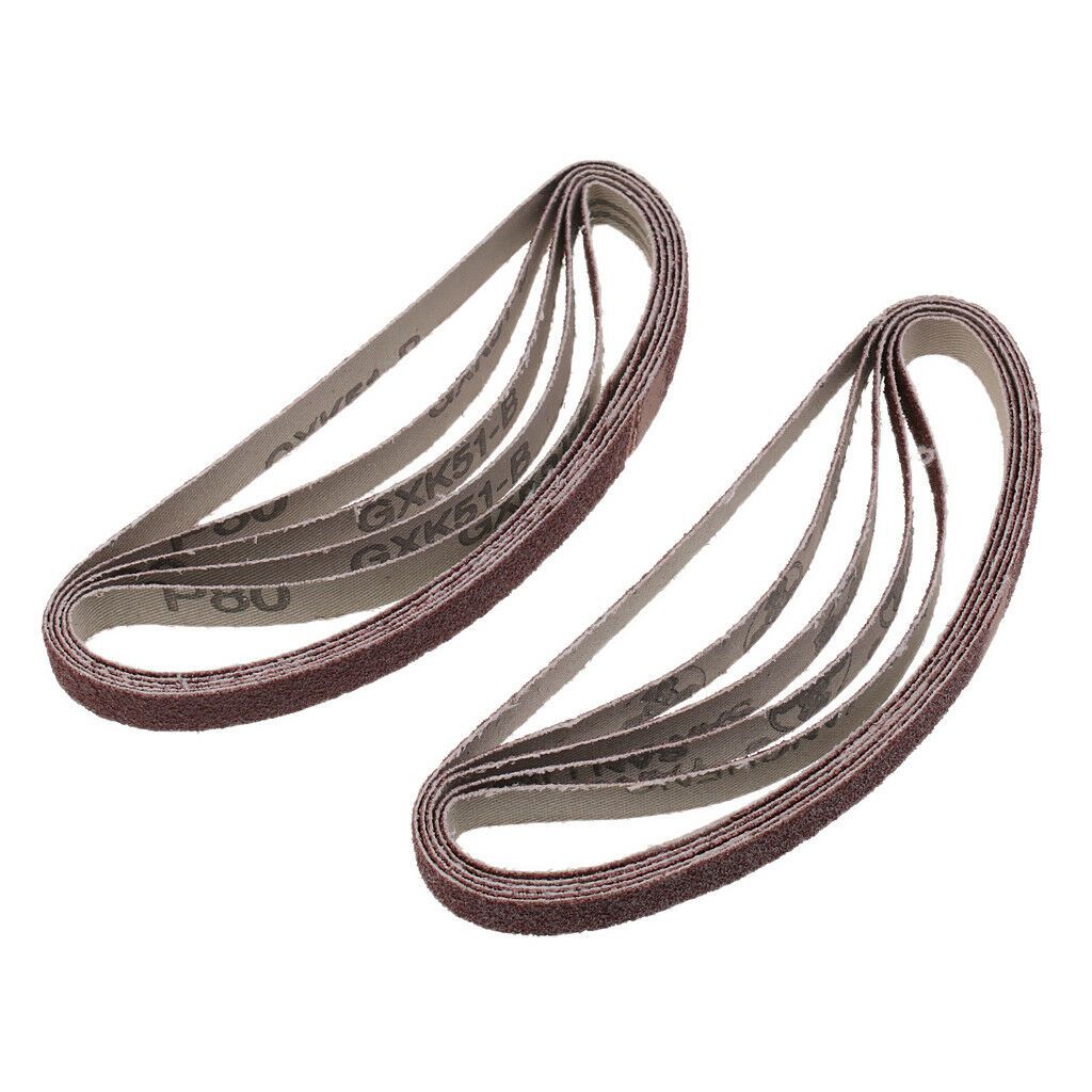 10 Pieces Aluminum Oxide Grit Metal Grinding Sanding Belts 330x10mm