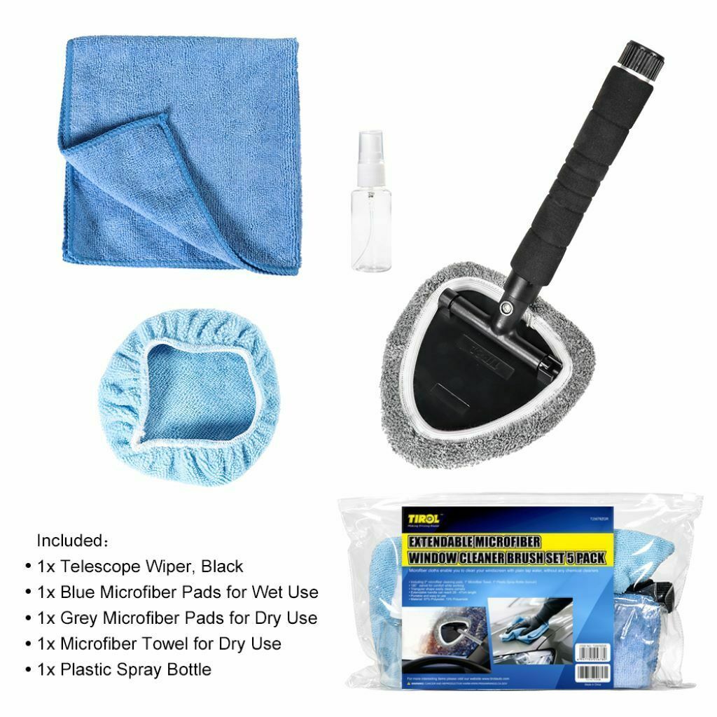 Retractable Windshield Cleaner Wiper Handle Wand Brush Set Car Clean Tool