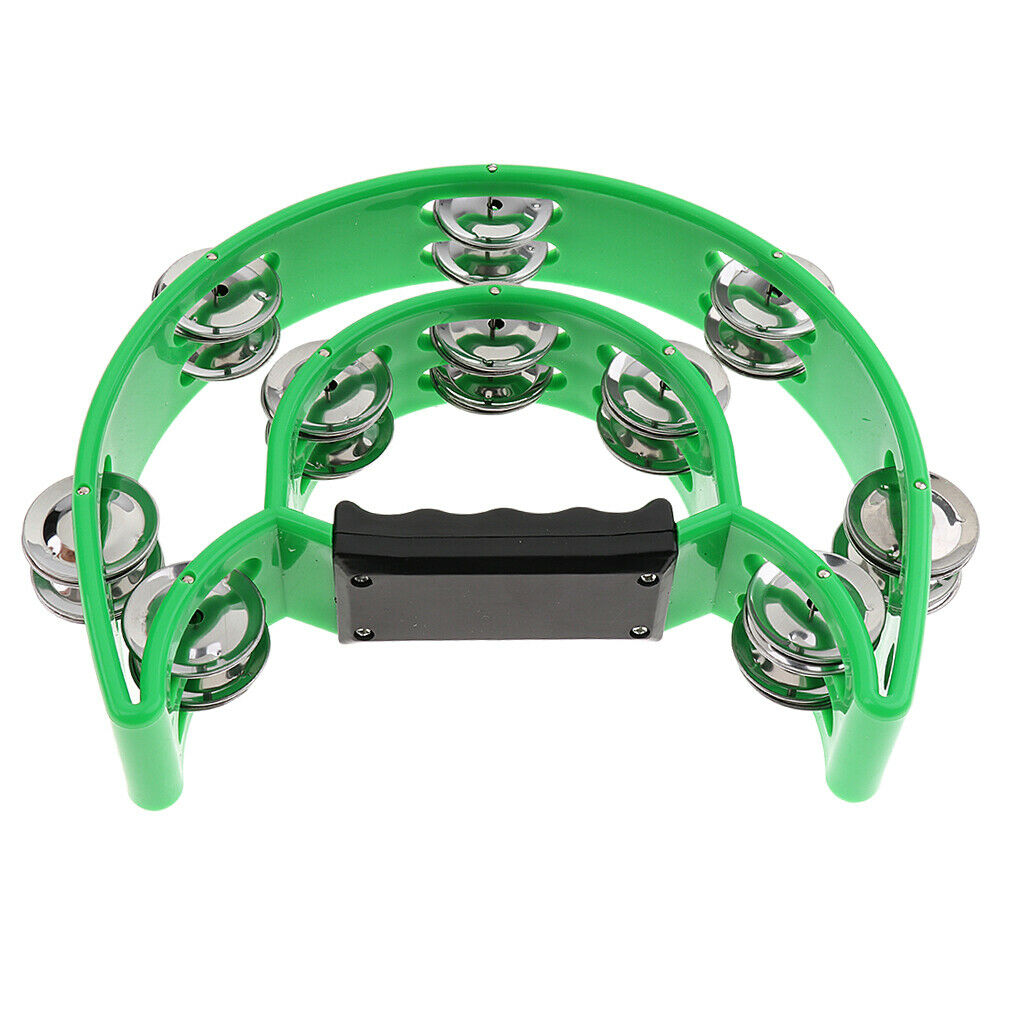 1 Piece Music Rattle Tambourine Handbell Shaker Musical Precussion Green