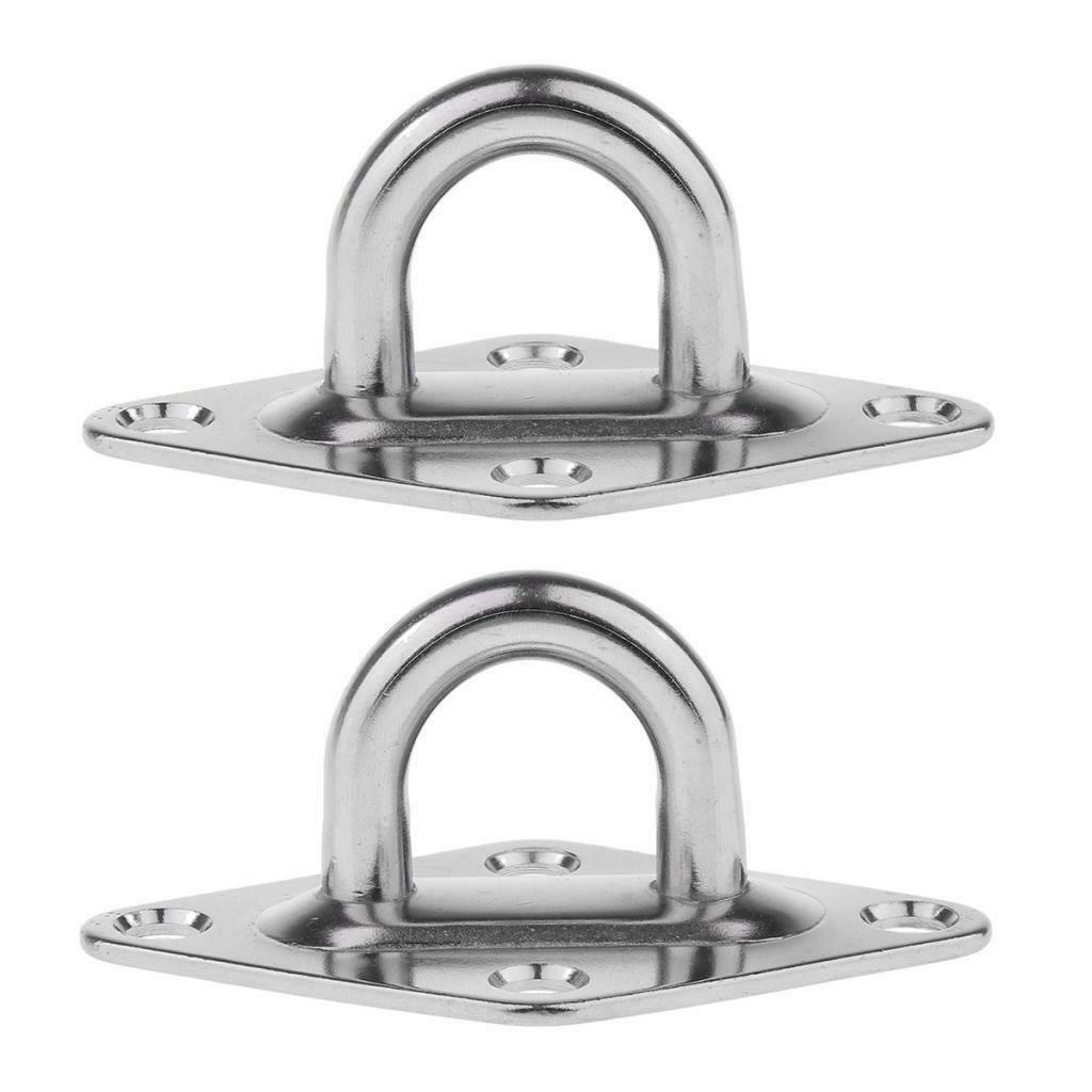 2x Stainless Diamond Pad Eye Durable for Swings polished finish Widely Use