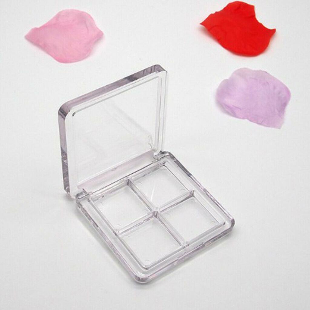 4 Slot Plastic Travel Portable Eyeshadow Case Compact Pressed Powder Pallet Tray
