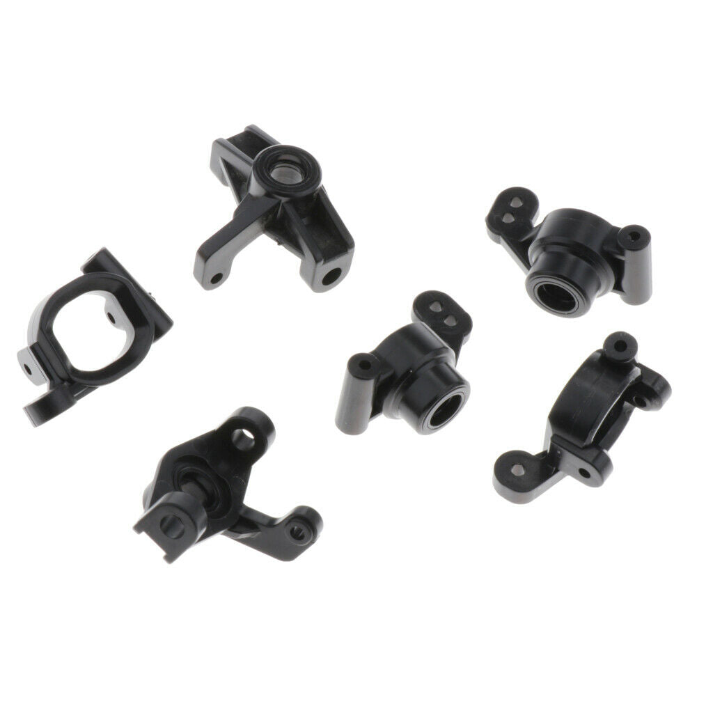 6pcs RC 1:14 Plastic Hub Carrier Upgrade Parts Black for WLtoys 144001 Car
