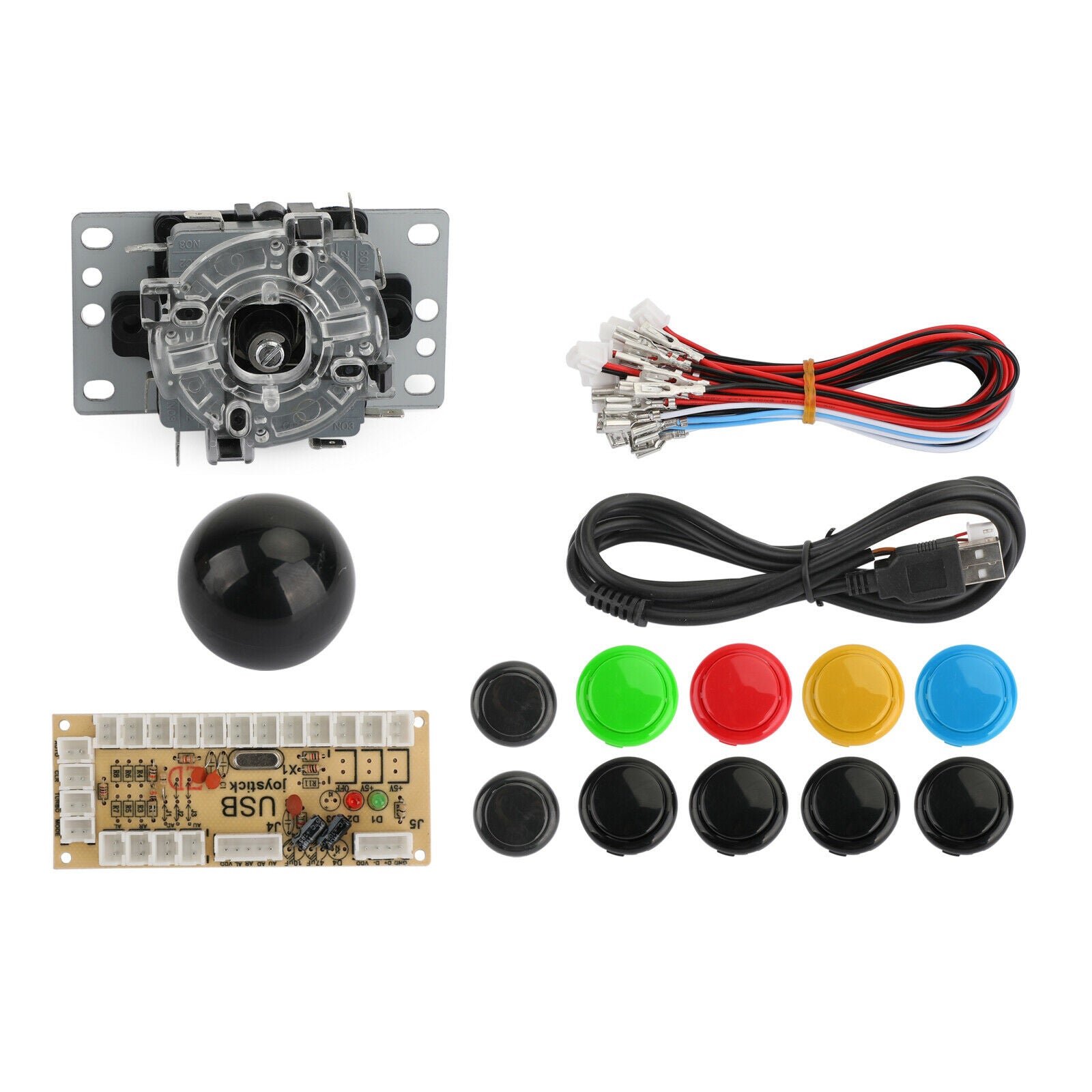 Arcade Game DIY Kits no Delay Buttons+Joystick+USB Encoder Fit for MAME PC  BS5