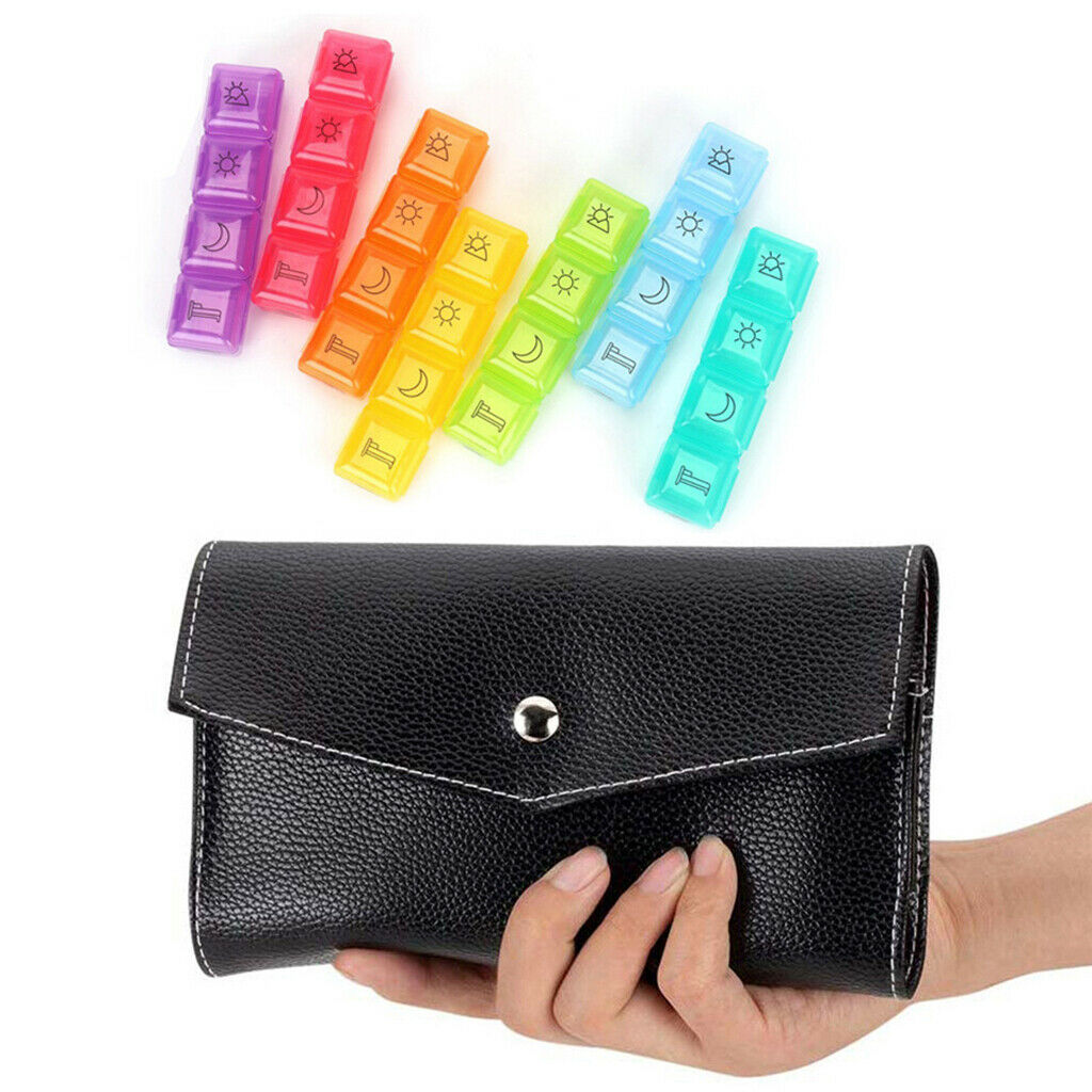 Portable Pill Organizer 4 Times a Day Travel Box Case Storage Container