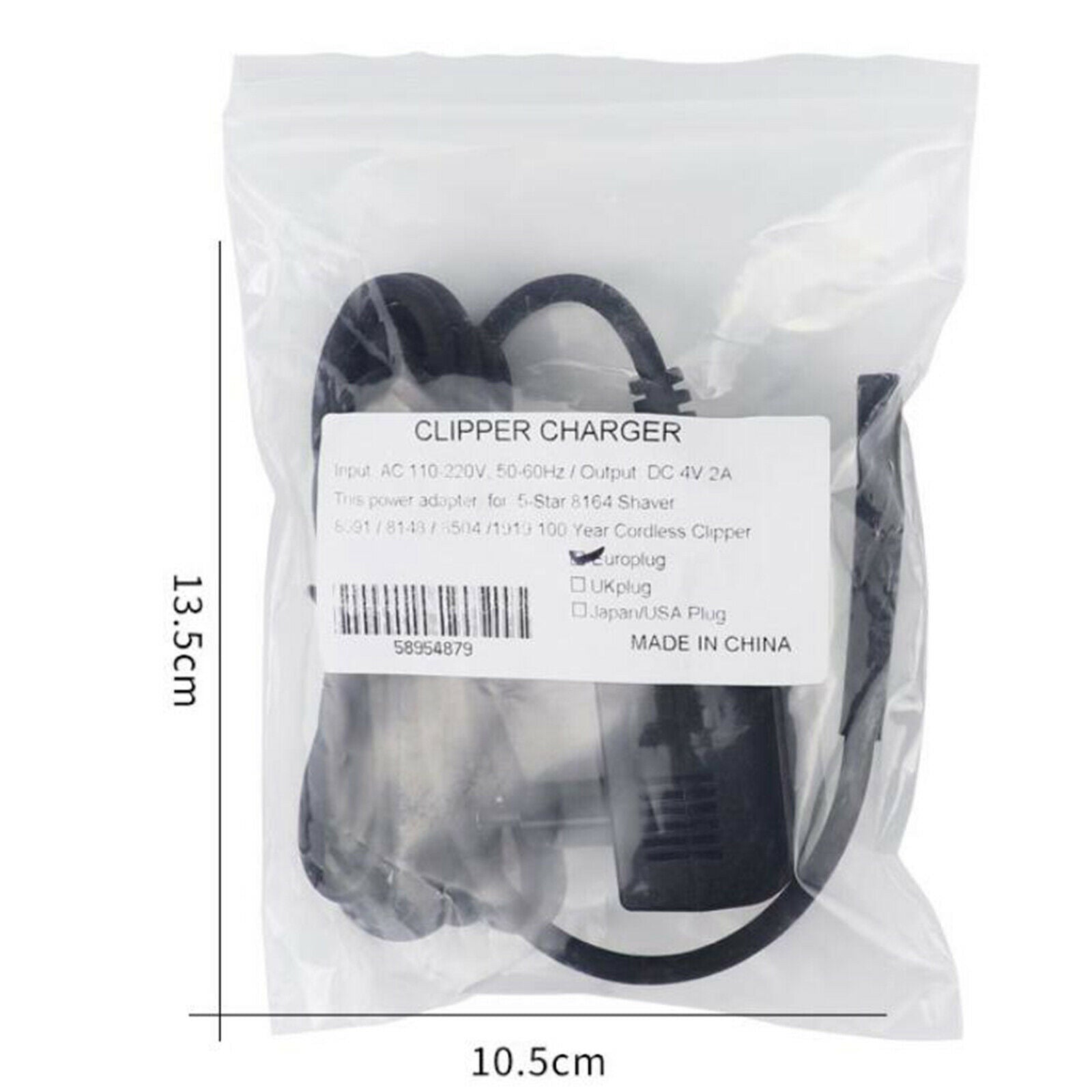 Wall AC Adapter Charger for   5-Star 8148 8504 Trimmer Clipper UK Plug