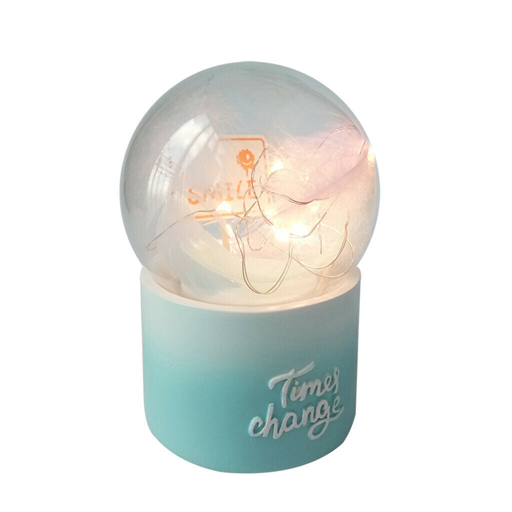 Water Globe Crystal Ball Musical Box Night Lights Battery Powered Pink Blue