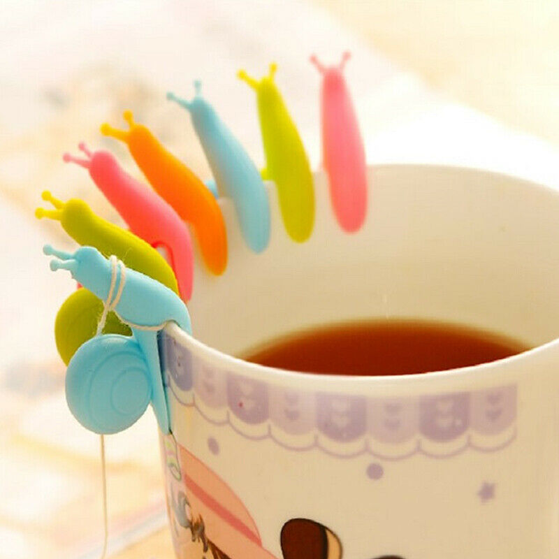 Lovely candy color snail shaped silica gel tea bag pendant cup mouth Pend.l8