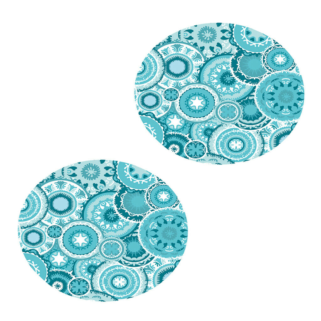 2pcs Table Cover Outdoor Elastic Edged Tablecloth 47" Round Reusable Blue