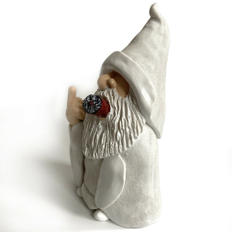 Funny Dwarf Garden Sculpture Ornaments Scornful Wizard Gnome Statue Decorati XC