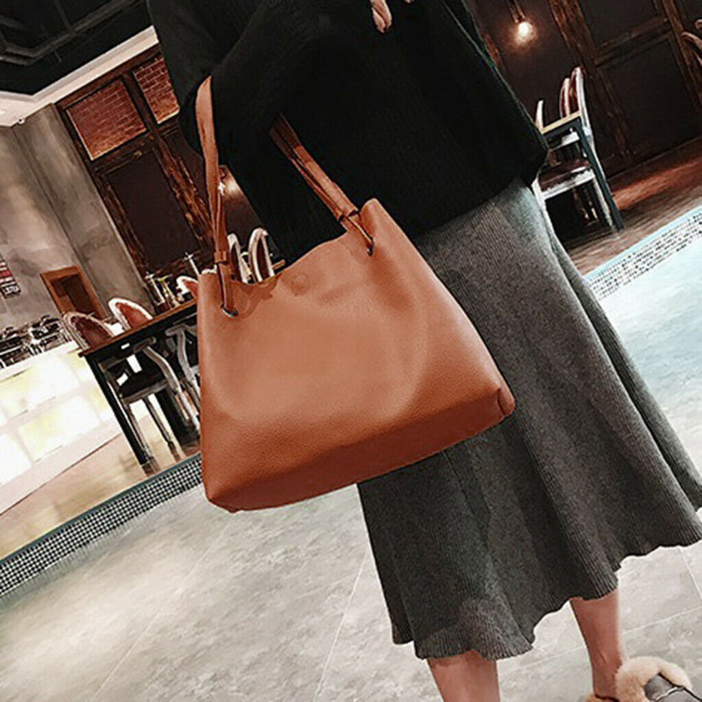 Women Clutch Bag PU Leather Shoulder Crossbody Purse Handbags - Brown, as