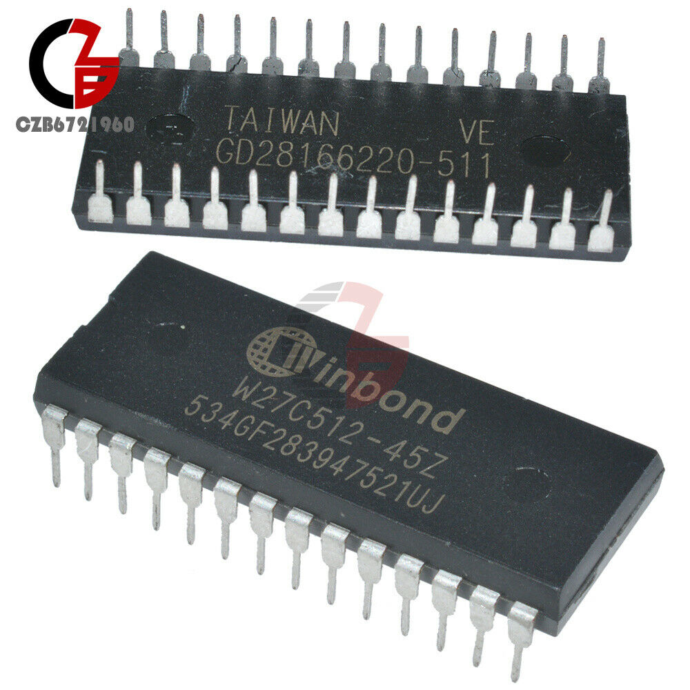 10PCS W27C512-45Z W27C512 DIP-28 IC 5V 45NS 512KBit 64K*8 Winbond EEPROM