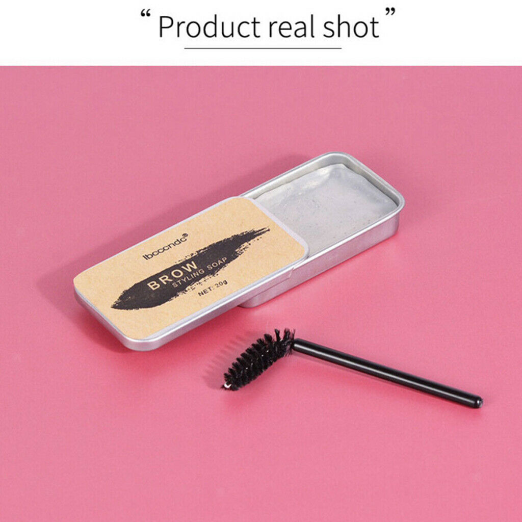 Makeup Eyebrow Soap Balm Brow Styling Gel with Angled Brows Shaper Brush