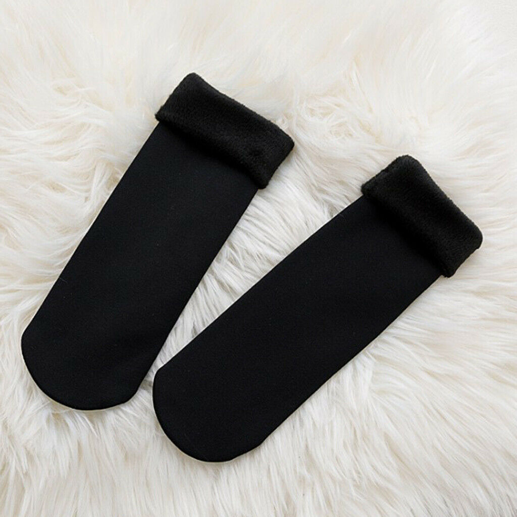 2 Pairs Autumn Winter Thickening Wamer Socks for Women Men Breathable Black