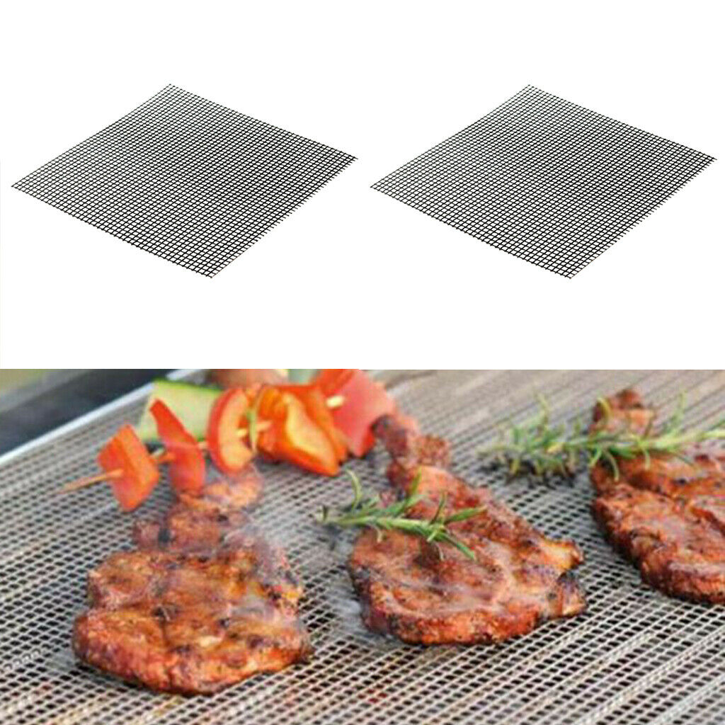2Pcs Grill Mat Non Stick BBQ Grill & Baking Mats - Reusable & Easy to Clean -