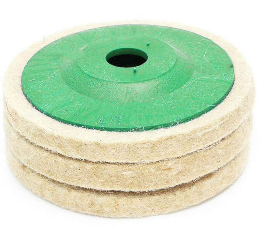 3pcs 100mm 4 Inch Wool Buffing Angle Grinder Wheel Felt Polishing Disc Pad