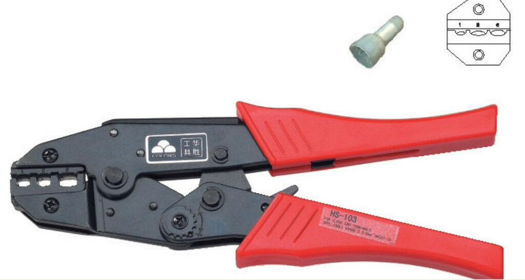 Insulated Closed Terminals Cap Ratchet Crimping Tool Plier Crimper 1,2,6mm2 NIB